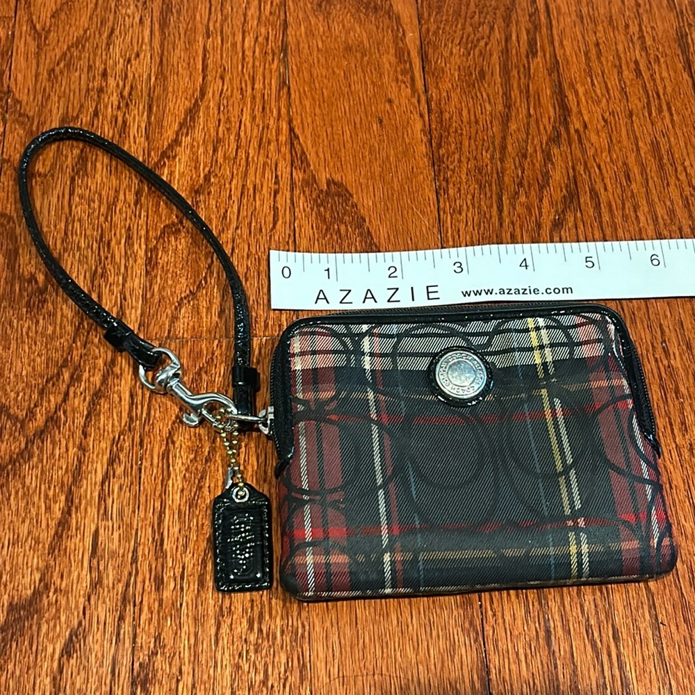 Plaid Coach Wristlet